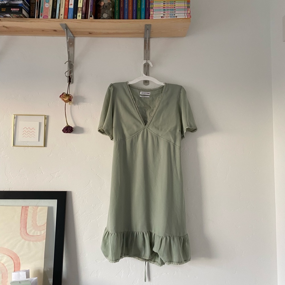 Urban Outfitters lacy tie sage green dress!!